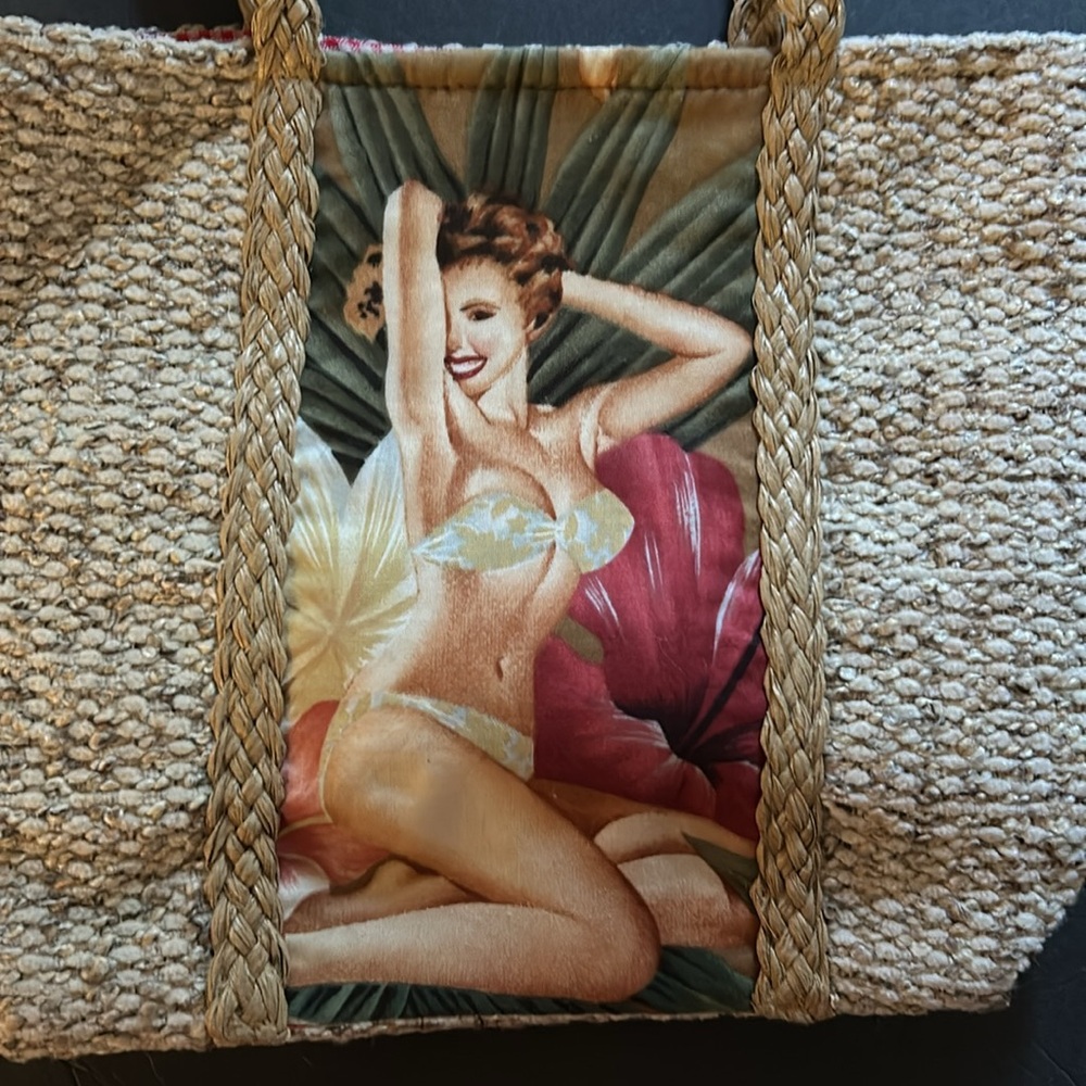 NWOT ATENTI ACCESSORIES pin up girl woven purse, retro, rockabilly - USA made
